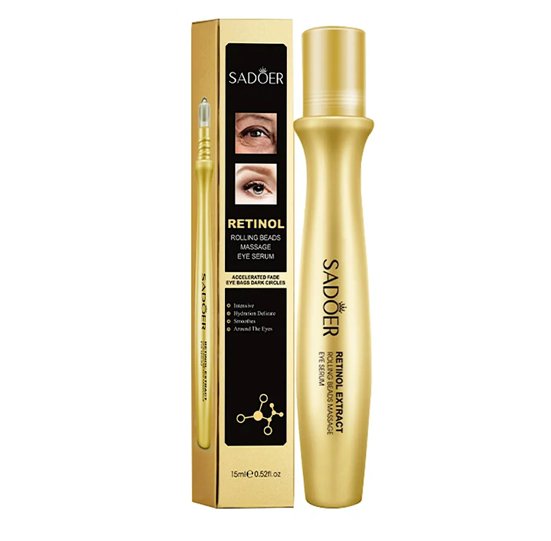 Paakių serumassu masažuokliu ir retinoliu, 15ml