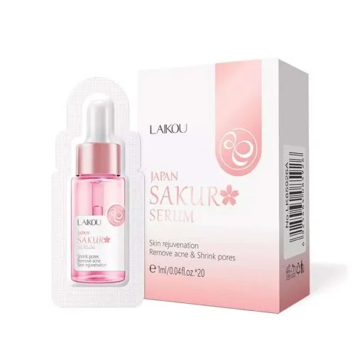 Japoniškos sakuros žiedų veido serumas 1ml x 20vnt