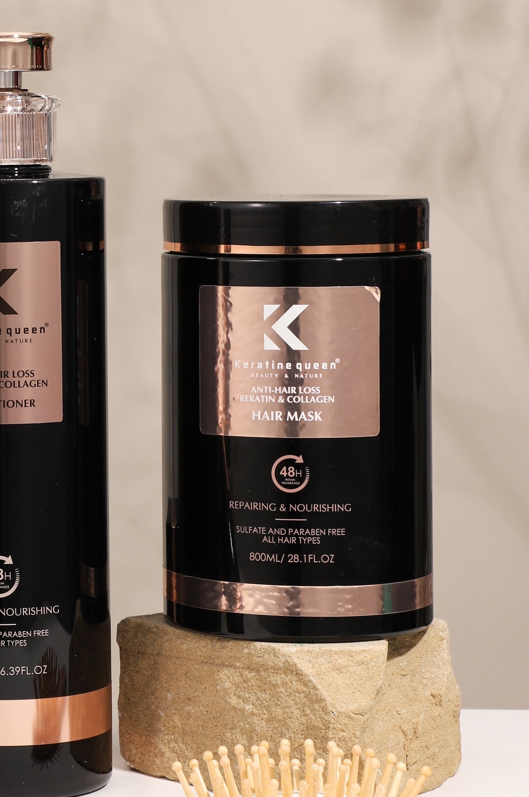 Kaukė nuo plaukų slinkimo su keratinu ir kolagenu, 800ml.