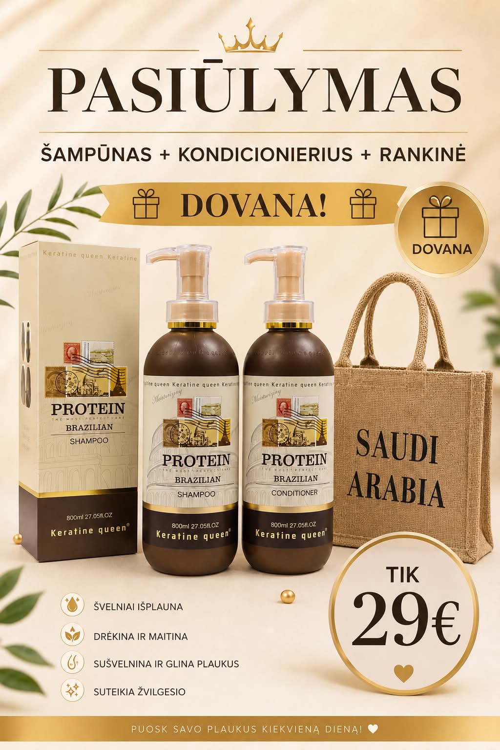 PROTEIN rinkinys plaukams +dovana